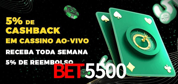 Promoções do cassino ao Vivo bet5500